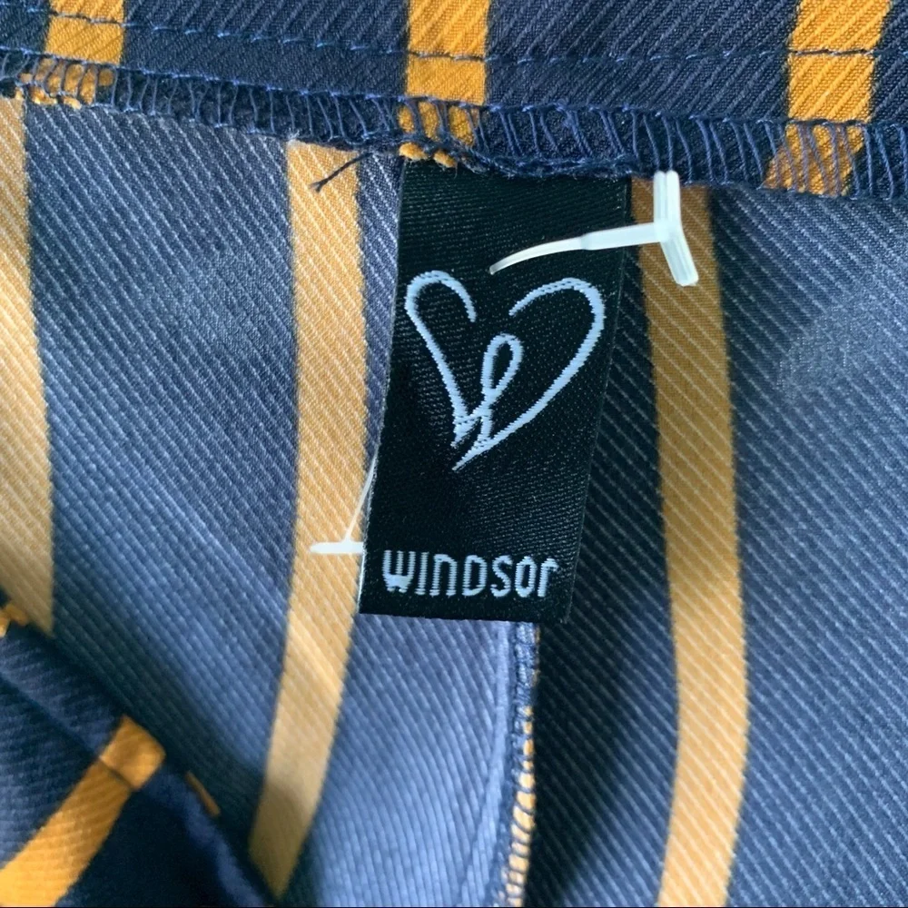 Windsor // Navy, Orange Striped Wide Leg Pants size Small ap2